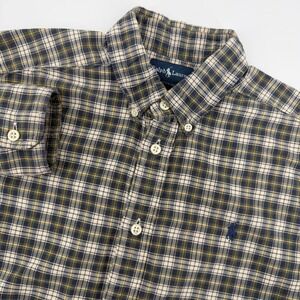 Ralph Lauren Kids Plaid Button Down Shirt Long Sleeve‎ Cotton Size Large 14/16